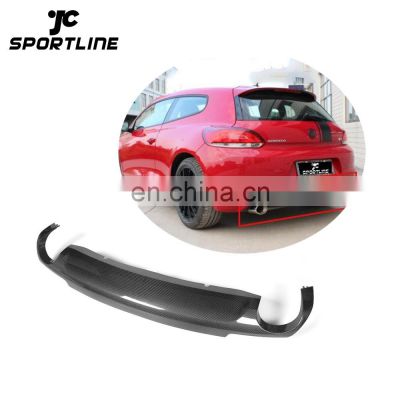 Real Carbon Fiber Auto Rear Bumper Lip For Volkswagen VW Scirocco R R-line 10-12