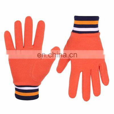 HANDLANDY Orange 4-way Stretch Fabric Sport Cycling Gloves,Women Warm Running Gloves With Knitted Wrist Cuff