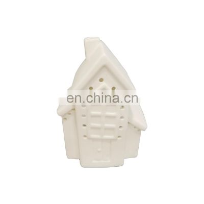 white home decor farmhouse lighthouse  shape ceramic stoneware christmas house village with led light