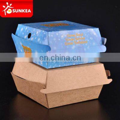 Custom paper packaging burger box templates for fast food