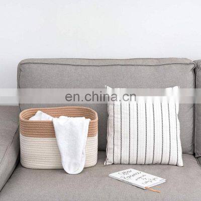 Custom Logo Bag Toys Baby Items Rope American Cotton Woven Children Storage Baskets photo-3