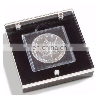 Clear Acrylic Coin Display Case Square Acrylic Coin Display Frame With Screw Holder photo-4