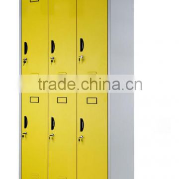 lockable 6 door colorful steel school clothes locker