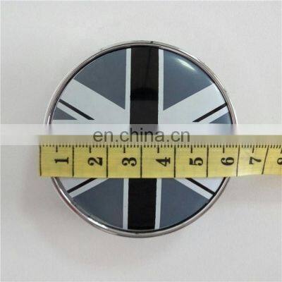 Custom Plastic Universal Grey UK Flag  Logo ABS 60mm Chrome Car Wheel Center Cap