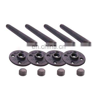 Black Iron Industrial Shelf Brackets Wall Mounted DIY Bracket Industrial Pipe Furniture Kit photo-2