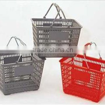 gray color hypermarket plastic buying handle basket