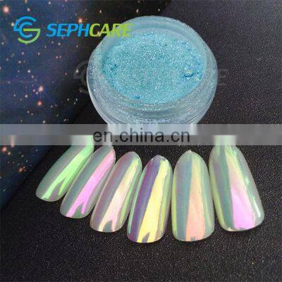 Sephcare color shift chrome mirror effect rainbow powder aurora pigment for nail polish