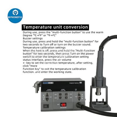 SUGON 8620DX 1000W Hot Air Rework Station With 45 Degree Nozzles