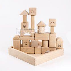 Square Wooden Cylinder Building Blocks Stacking Toy photo-2