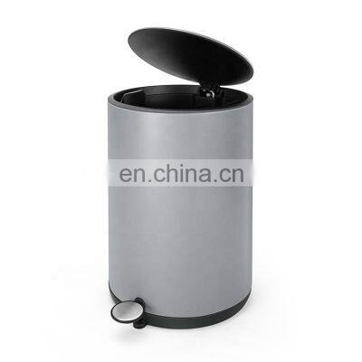 Trash Bin With Lid Household Round Pedal Stainless Steel Rubbish Trash Can