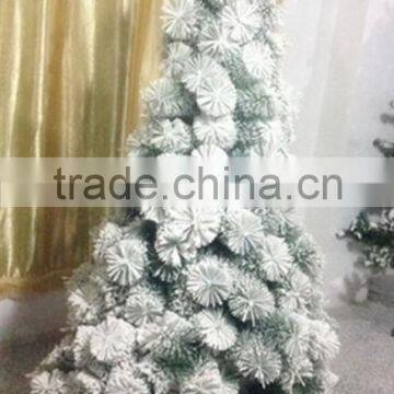 Caucasia Tinsel Pine Made White Special Flocked Christmas Tree/snowing Christmas Tree With Pine Needles and Snowflake photo-2