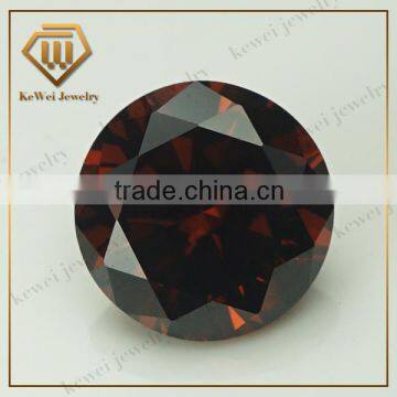 Factory Wholesale Coffee Round Brilliant Cut Synthetic Cubic Zirconia