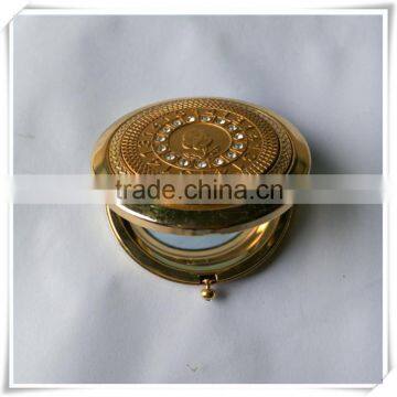 promotaional engraved diamond metal compact mirror