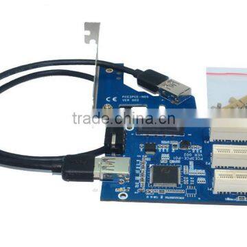 External & Internal 1 to 3 PCI express 1X slots Riser Card Expansion adapter PCI-e Port Multiplier