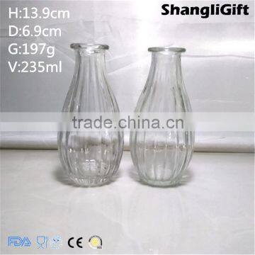 Glassware Supplier 230ml Transparent Glass Vase Household Decoration Samll Vase