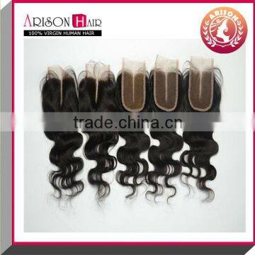 Handmade Lace Closure 100% Human Virgin Brazilian Body Wave Lace Closure photo-6