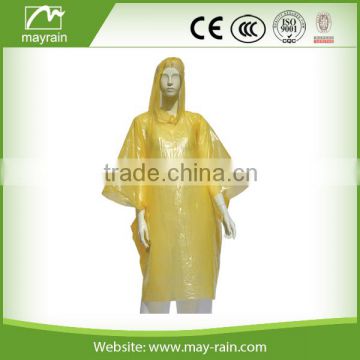 disposable PE rain poncho