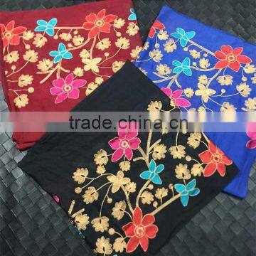 New Style Viscose Colorful Flower Fashion Woman Shawl Embroidery Designs