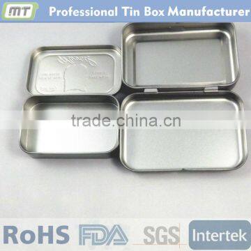 two piece colorful rectangular tin metal can , tin metal