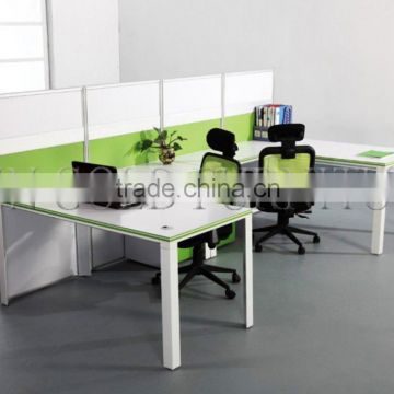 Popular Foshan Furniture Green White Steel Leg Modern Office Workstation(SZ-WS331)