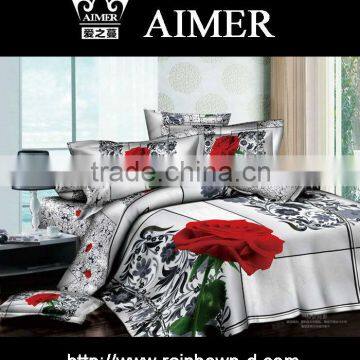 Trade Assuran C 40x40/133x72panel reactive printed rose 3D designs fabric for 3D / digital printed duvet cover/ comforter