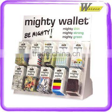 Mighty wallet corrugated hook floor stand display rack