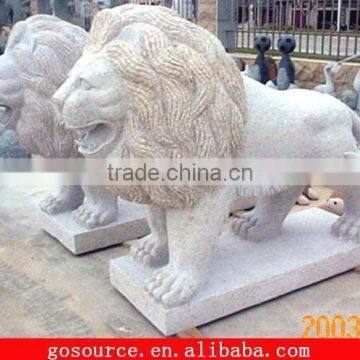 stone African lion sculpture