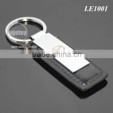 Japan Automobile Sales Servicshop 4S Custom Promotional Rectangle Black Leather And Metal Key Chain For Car