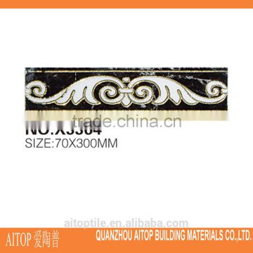 wing pattern polished crystal border tile