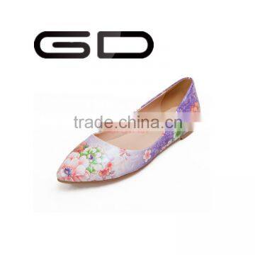 GD high quality flowers prints shallow girls flat leisure shoes ladies perfect match shoes