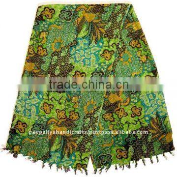 Tribal indian flower designs kantha scarves and shawls