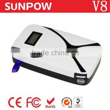 Sunpow 8000mah Lcd Display 12v Car Jump Starter and Car Power Station With CE/RoHS/FCC With Air Compressor photo-2