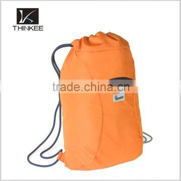 teenagers fashion sport bag orange polyester drawstring backpack bag