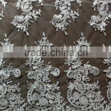 2015 new design corded lace fabric for curtain