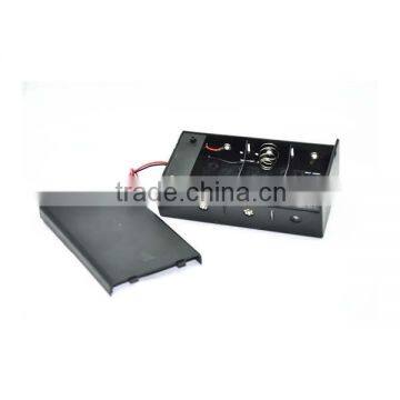 ON/OFF Switch Black 3 x D cell Battery Holder Case Storage Box with lead wire