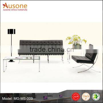 Modern design stainless steel leg PU leather sofa cum bed