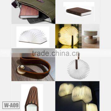 Imported Classic Woodern LED Rechargeable Folding Book Shape Lamp With Mobile Power, W-A09 photo-3