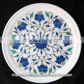 White Marble Inlay Plate, Marble Plate