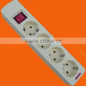 European Style 2 Way Power Extension Socket With Earth With Switch (E5002ES) photo-3