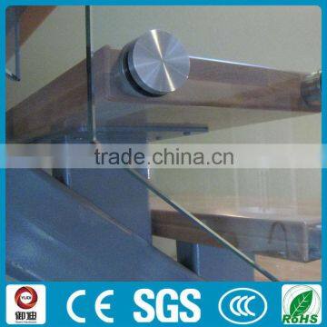 Oak Tread Glass Balustrade Indoor Modern Straight Staircase photo-6