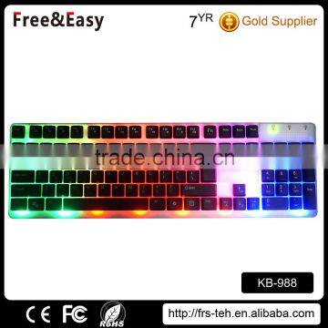 Hot Selling Wholesale Colorful LED Illuminate Ergonomic Wired Keyboard Supplier's Choice photo-3
