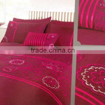 100% cotton duvet cover set with embroidery and tapework