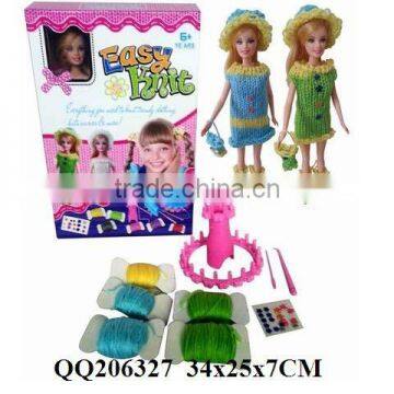 DIY wool knit play set with 1pcs 11.5" doll (solid body) toy wool knit play set for kids