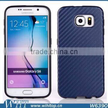 Wholesale Grain Carbon TPU Case Protective Case Cover For Samsung Galaxy S6 photo-2