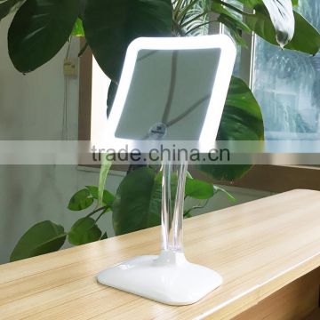 Square mirror with led lighting stand mirror powerme mirror