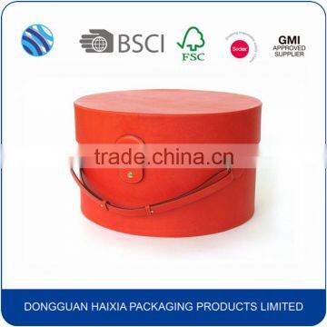 Top quality round shaped paper printed hat box