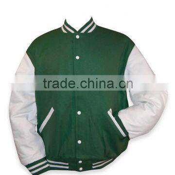 American baseball Varsity Jacket/ Leather sleeves Jacket/Custom Wool girls Jacket