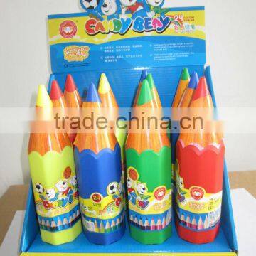 24pc color pencils in plastic tube