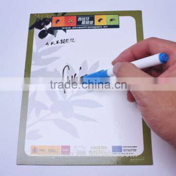 custom high quality kids dry erasable flat paper magnetic writing board for promotional gift