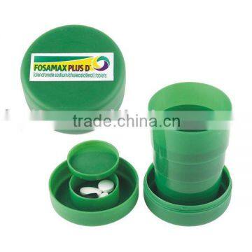 plastic retracted Pill box with cup